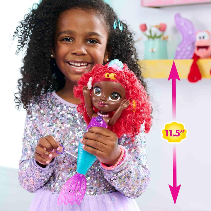 Just Play Disney Junior Arielle Meerjungfrau Spielfigur mit Seifenblaseneffekt und Soundfunktion, 8-
