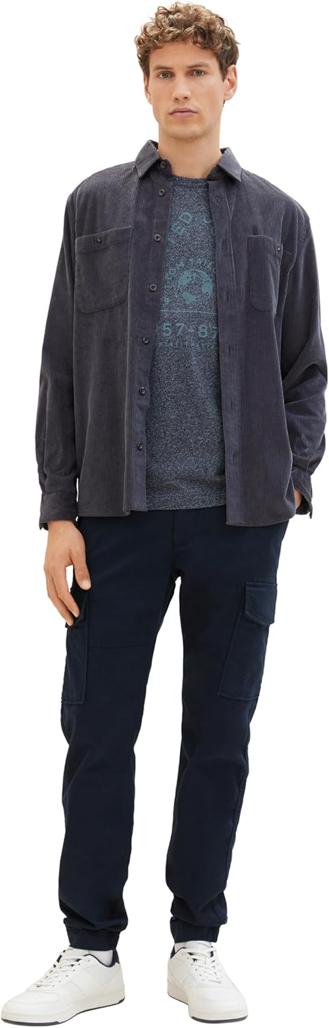 TOM TAILOR Herren Regular Fit Cargo Hose mit Stretch M 10668 - Sky Captain Blue, M 10668 - Sky Capta