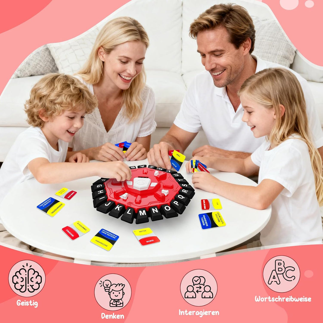 Rasende Wörter Deutsch mit 24 Tasten, Wortspiel mit Timer,Buchstabenspiel,Wörterspiel für Kinder und