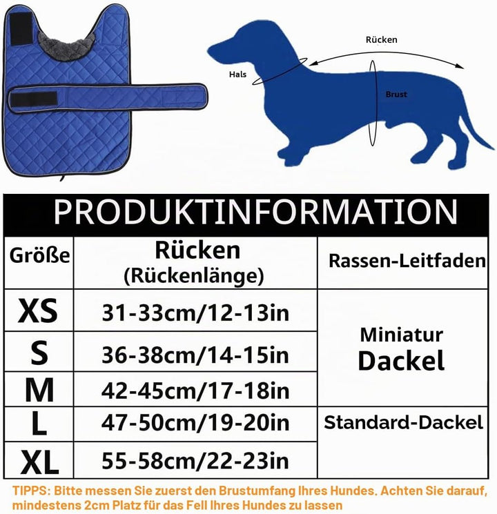 Geyecete - Warmer wintermantel für dackel Hunde,Hunde winterjacken mit plüschfutter,Outdoor jacken m