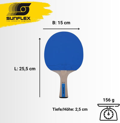 Sunflex® Color COMP B25 Tischtennisschläger | Tischtennis Racket Bat TT Hobby Freizeitschläger mit k