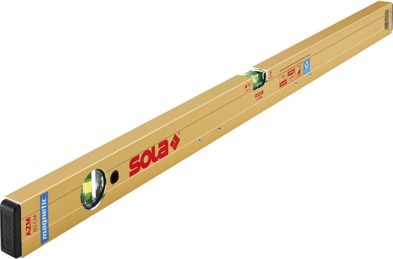 SOLA 1821301 Magnet-Wasserwaage AZM Länge 1000 mm, Gold, 100 cm, 100 cm