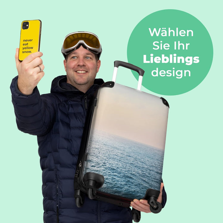 NoBoringSuitcases.com® Koffer gross Trolley Rollkoffer Reisekoffer mit 4 Rollen Fotokoffer - Meer -