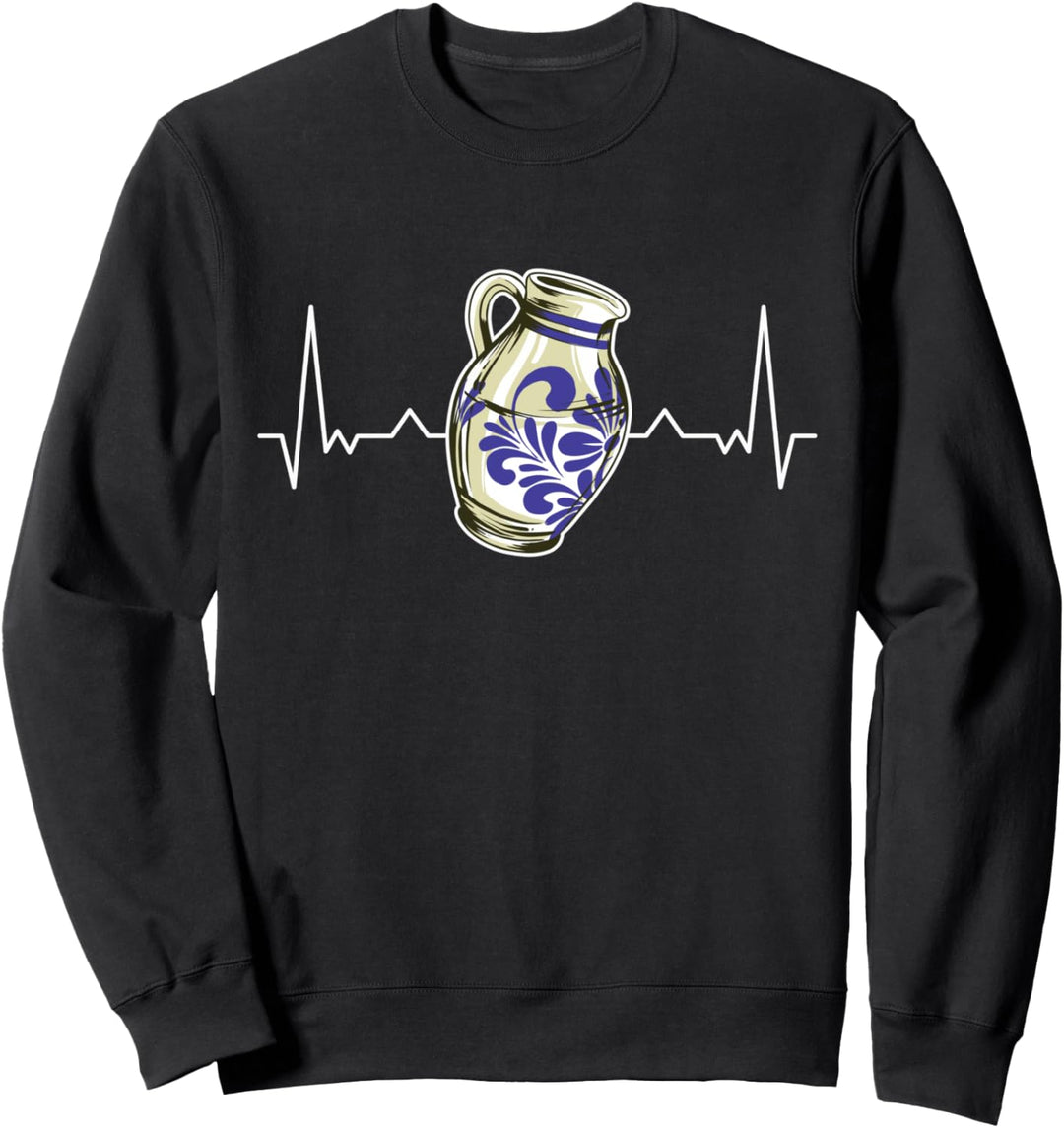 Bembel Herzschlag Apfelwein Bembel Krug Äppelwoi Äppler Sweatshirt