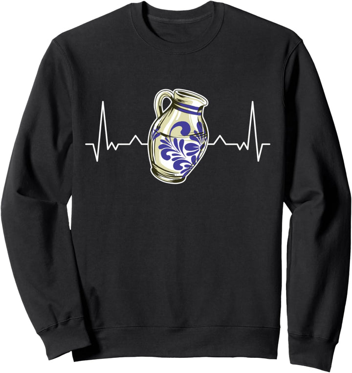 Bembel Herzschlag Apfelwein Bembel Krug Äppelwoi Äppler Sweatshirt