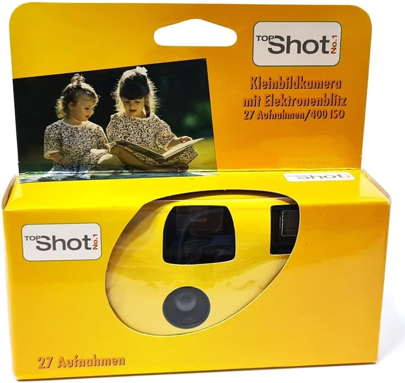 2 x 1A PHOTO PORST Einwegkamera Topshot gelb/Hochzeitskamera/Partykamera (je 27 Aufnahmen, 2er Pack)