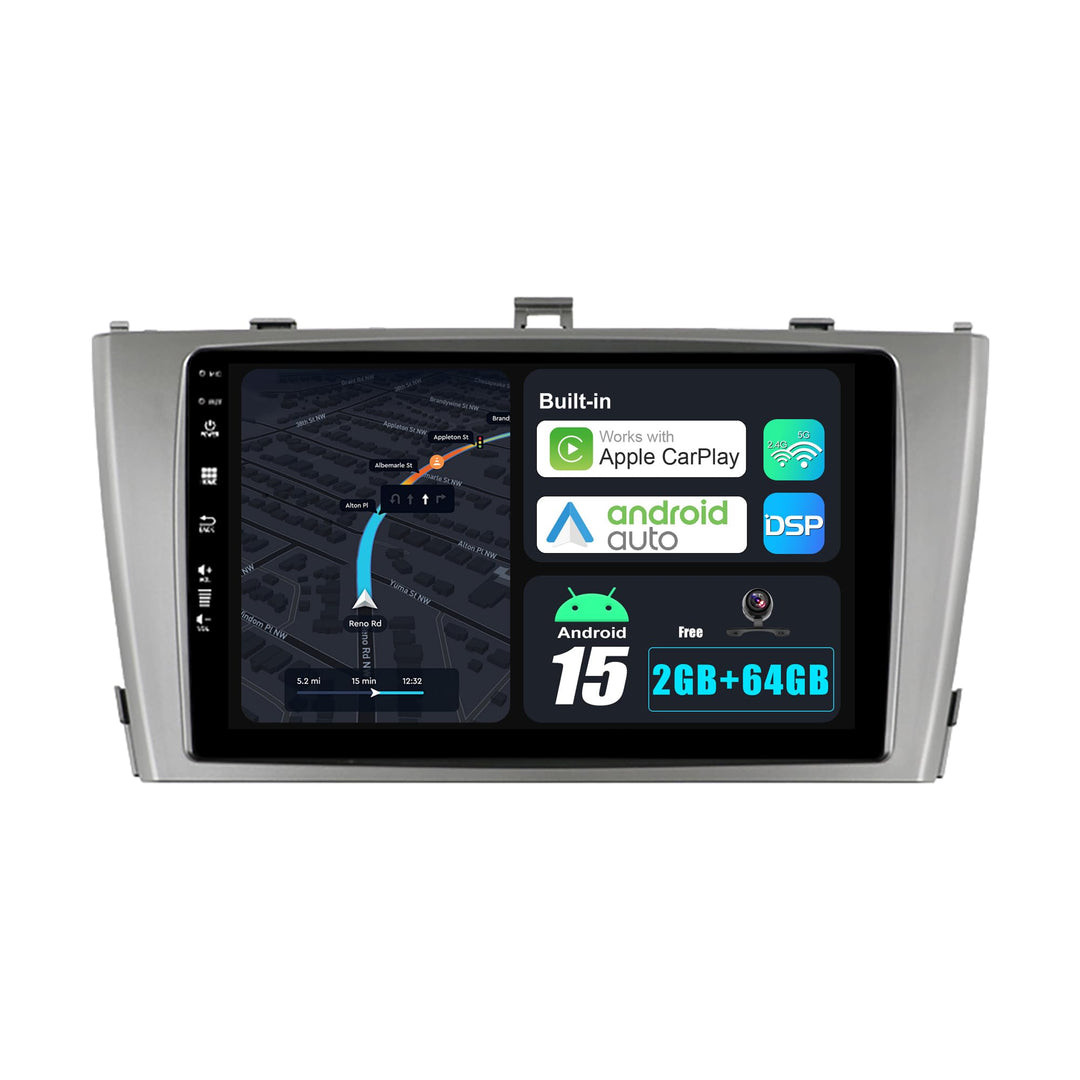 Android 15 IPS Autoradio Passt für Toyota Avensis (2009-2015) - Eingebautes CarPlay Android Auto - K