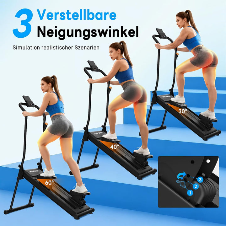 HXD-ERGO 2025 Magnetischer Stepper für Zuhause, Leiser Faltbarer Treppensteiger mit Einstellbarem Ra