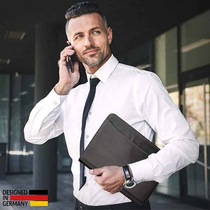 AZORIS PREMIUM® Schreibmappe A4 Premium Konferenzmappe mit viel Stauraum und 13 Zoll Fach für Tablet