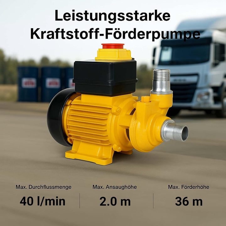 WilTec Bio Dieselpumpe für 2400 L/h Heizölpumpe mit 230 VAC 550 W