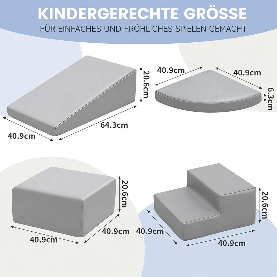 Schaumstoff Bausteine Kinder Klettern Indoor: 4 Softbausteine Riesenbausteine Spielbausteine - Weich