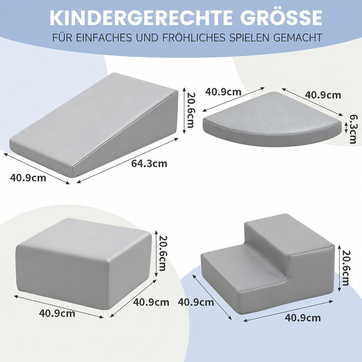 Schaumstoff Bausteine Kinder Klettern Indoor: 4 Softbausteine Riesenbausteine Spielbausteine - Weich