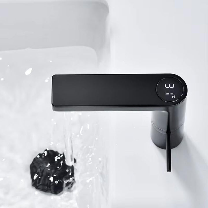 Rea Waschtischarmatur AMAR LCD BLACK LOW Wasserhahn Bad Badarmatur aus Messing Armatur für Waschbeck