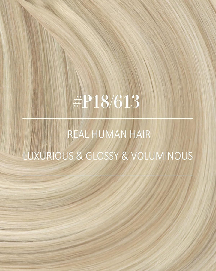 YoungSee Clip in Extensions Echthaar Aschblond Echthaar Extensions Clip Blond Strahnchen Platinblond