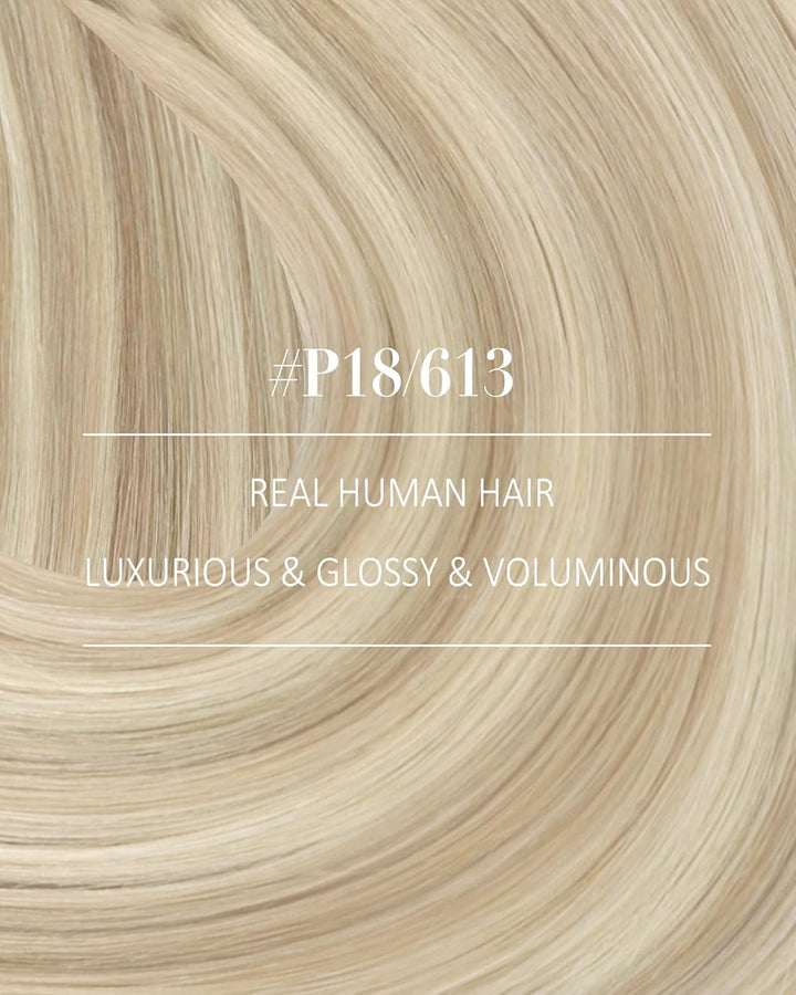 YoungSee Clip in Extensions Echthaar Aschblond Echthaar Extensions Clip Blond Strahnchen Platinblond