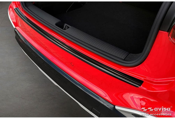 Avisa Schwarz Edelstahl Heckstossstangenschutz kompatibel mit Audi Q2 Facelift 2020-