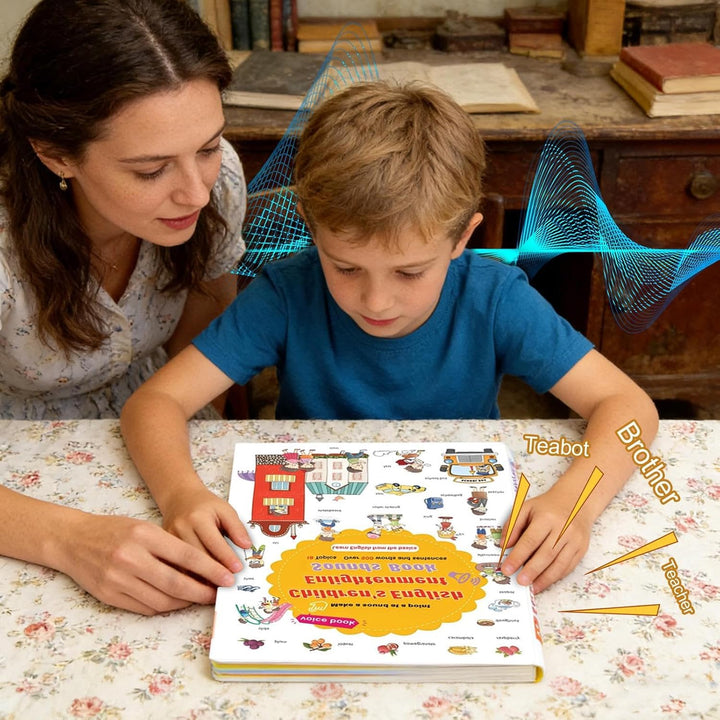 Generisch 500+ Words Talking Interactive Audio Books, 500-Word Audio Learning Book | Alphabet & Numb