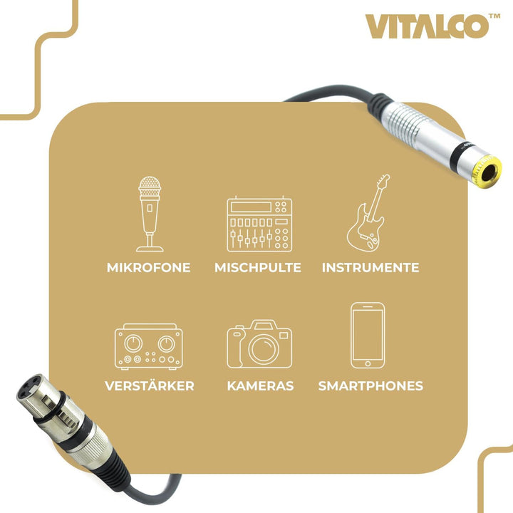 XLR Stecker auf 2x Cinch Buchse Adapter Mikrofon 3 Polig auf Chinch Audio Kabel Adapter XLR Male 2x