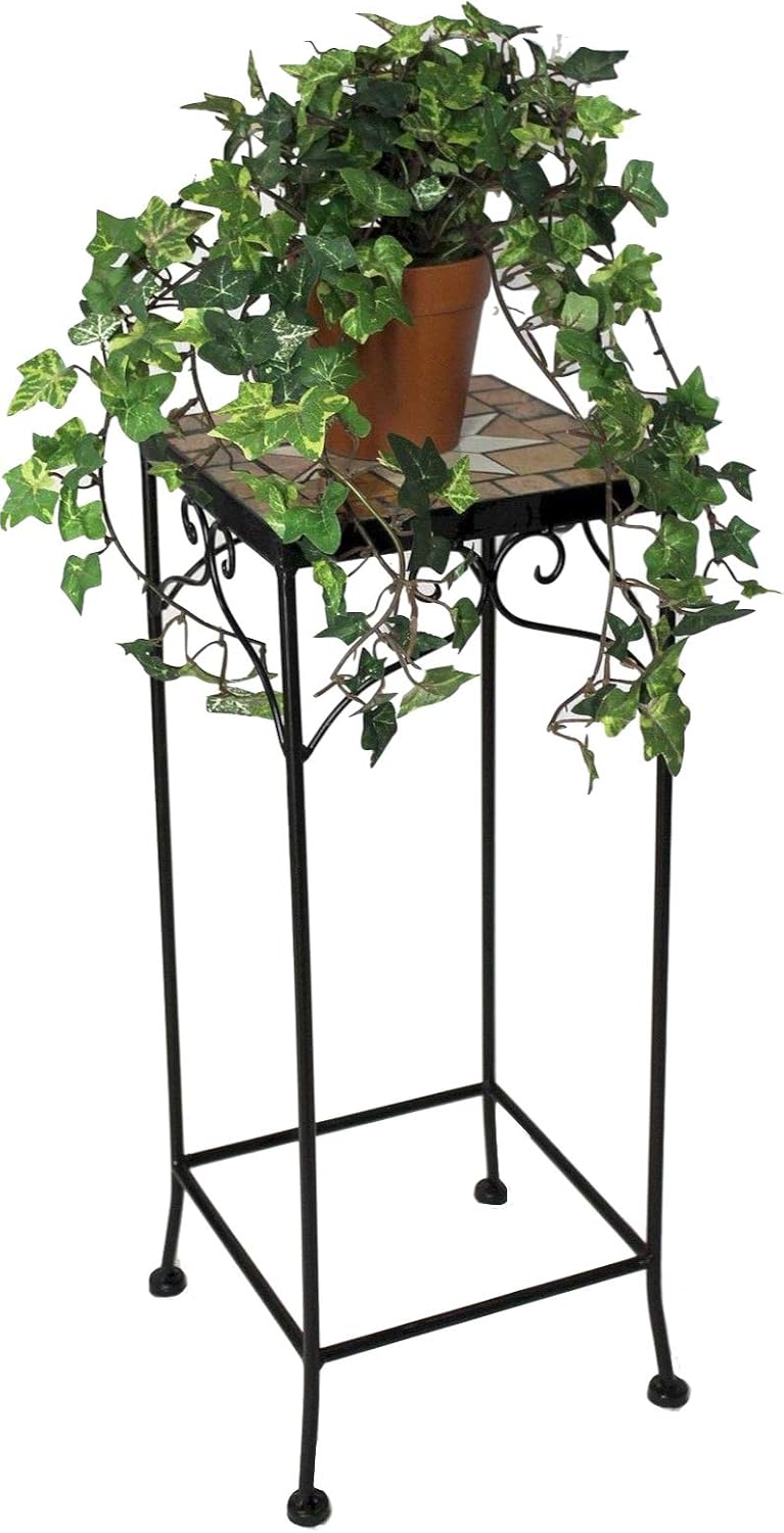 DanDiBo Blumenhocker Mosaik Eckig 3er Set 46, 54, 62 cm Blumenständer 12012 Beistelltisch Pflanzenst