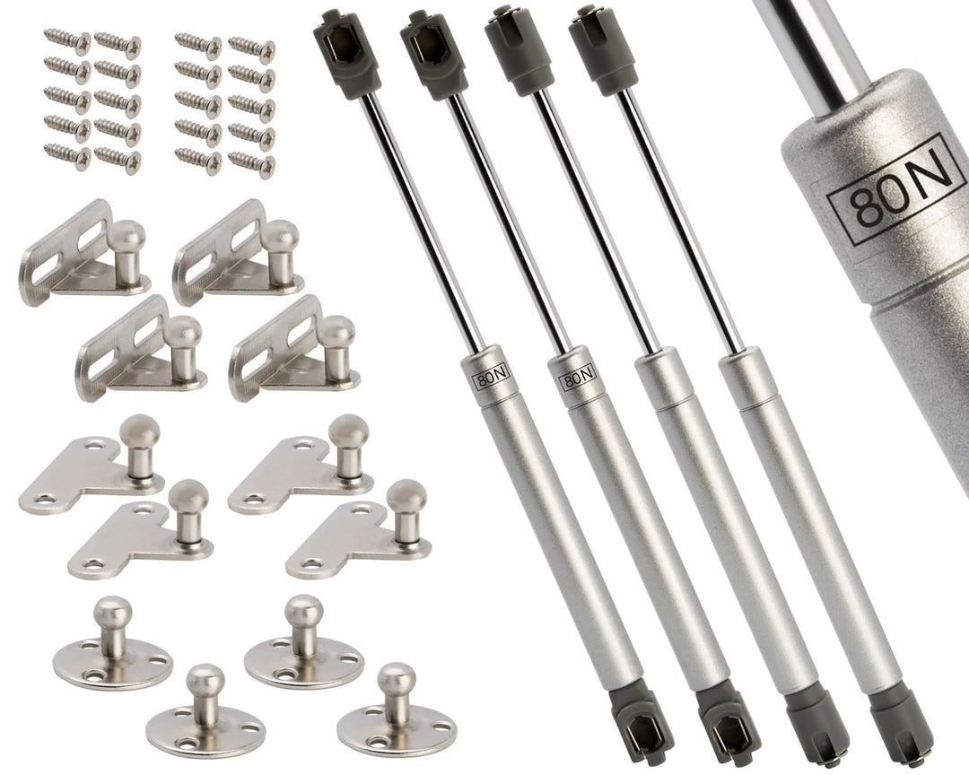 Gasfeder 4 Stück mechanische Gasdruckfeder 80N Gasdruckdämpfer Klappenbeschlag Kompressionsfeder Sch
