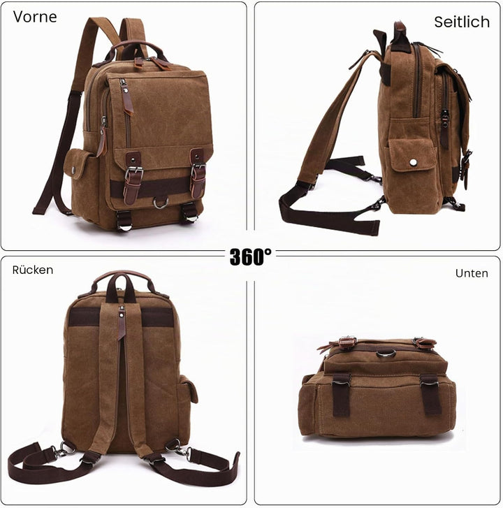 FANDARE Herren Rucksack aus atmungsaktivem Segeltuch Grau B, Grau B