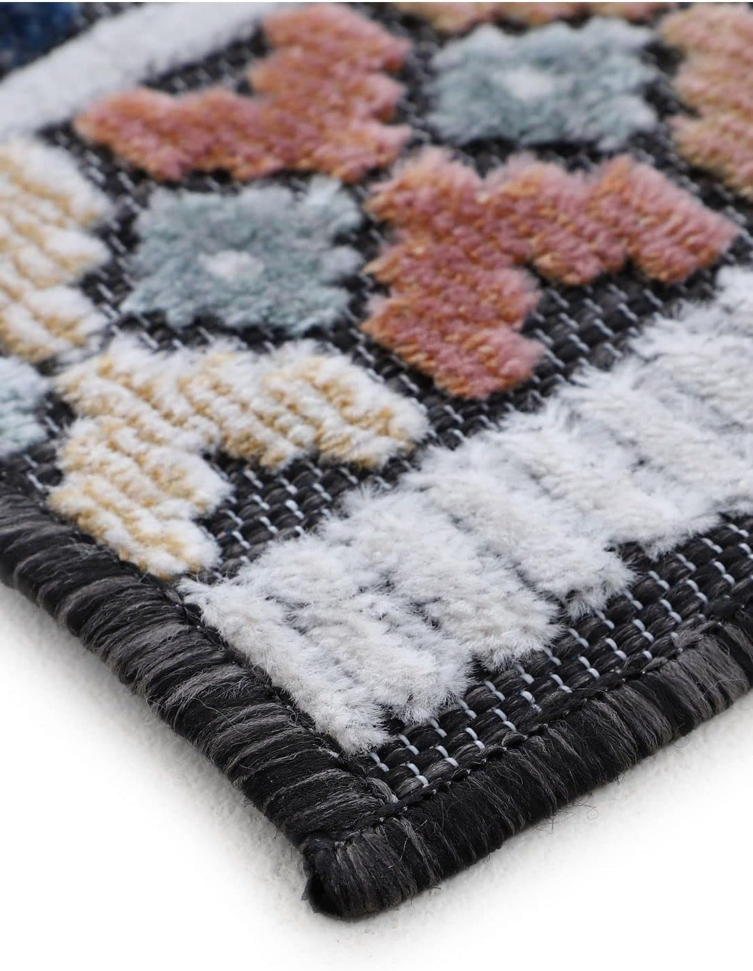 carpetfine In- und Outdoor Teppich Deja Rund Dunkelblau Ø 100 cm | Moderner Teppich Wetterfest für B