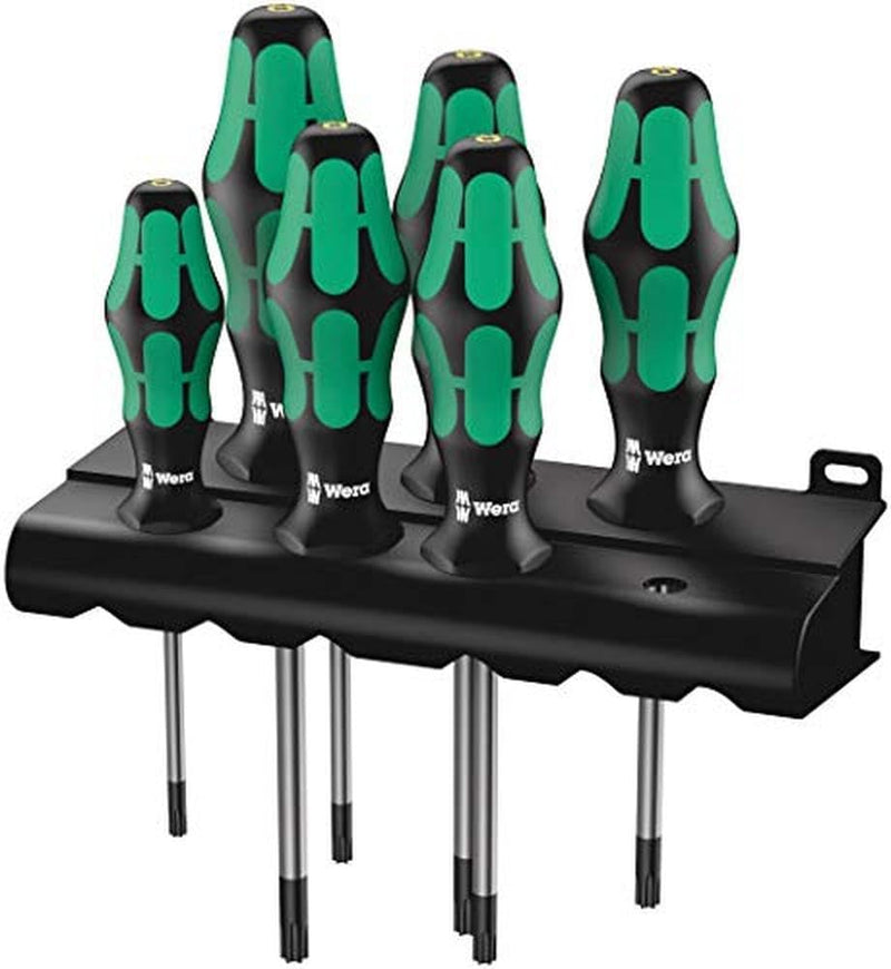 Wera Schraubendrehersatz 367/6 TORX® HF Kraftform Plus mit Haltefunktion + Rack, 6-teilig, 050280590