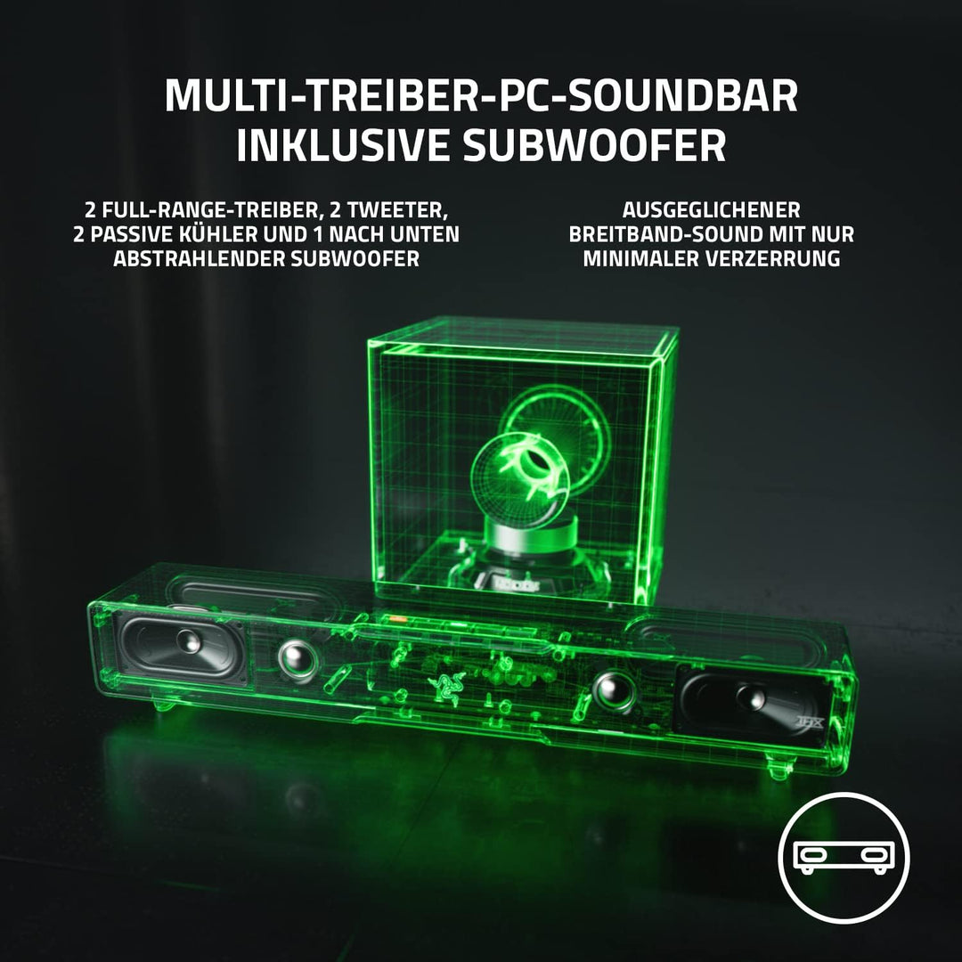 Razer Leviathan V2 - PC-Gaming-Soundbar (mit Dolby 5.1 Surround Sound, leistungsstarkem Subwoofer fü