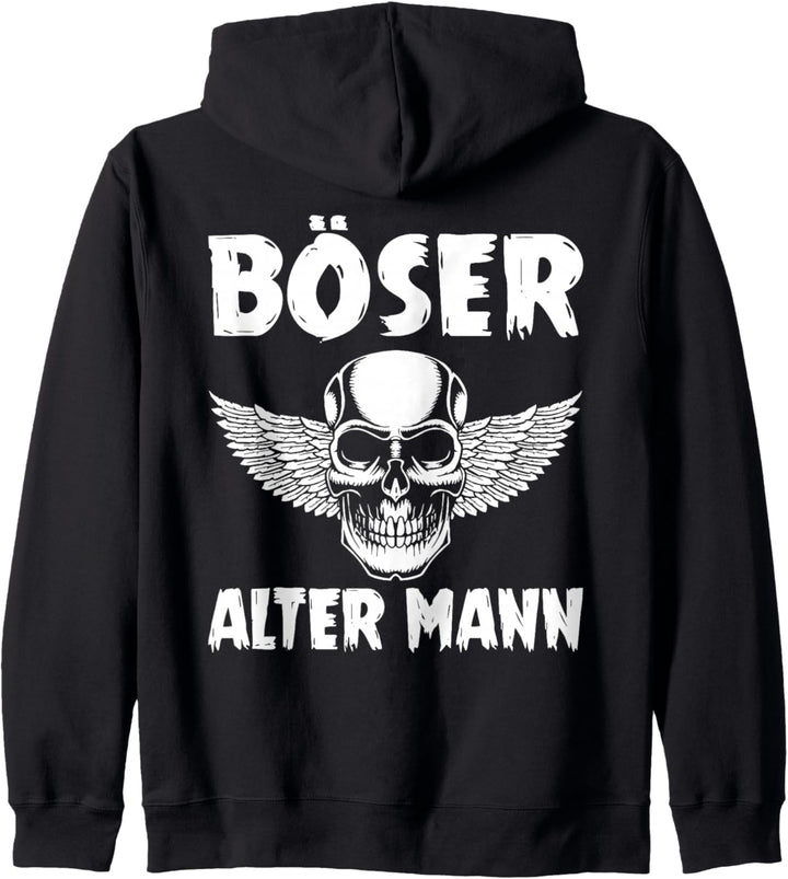 Backprint Böser alter Mann Grossvater Ironie Kapuzenjacke
