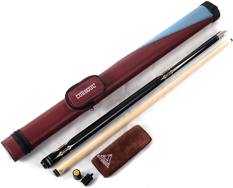 CUESOUL 19 Unzen 1/2 Jointed Maple-Pool Queue mit Etui CSBK005+CASE 13 mm, CSBK005+CASE 13 mm
