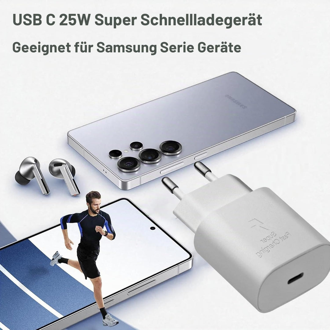 2er Pack USB C Ladegerät 25W Ladekabel für Samsung Galaxy S26 S25 S24 S23 S22 S21 Ultra/Plus A57 A56