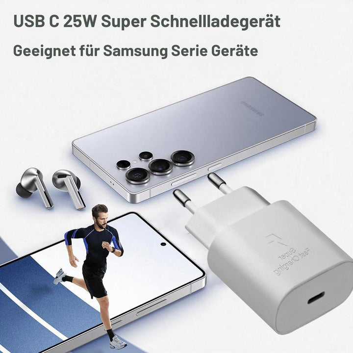 2er Pack USB C Ladegerät 25W Ladekabel für Samsung Galaxy S26 S25 S24 S23 S22 S21 Ultra/Plus A57 A56