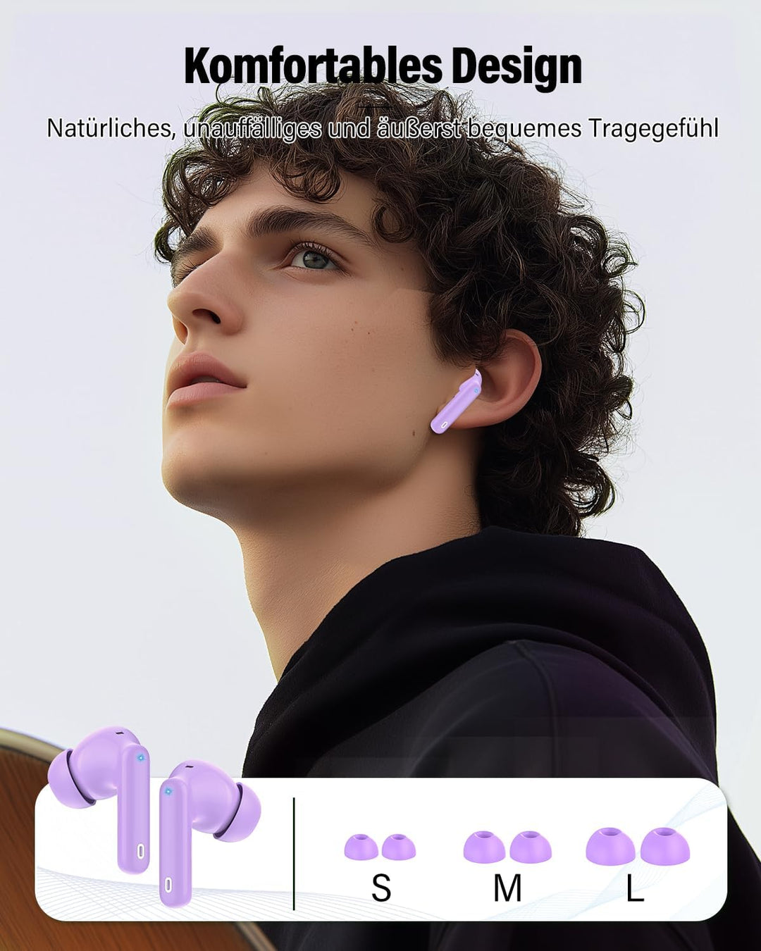 Btootos Bluetooth Kopfhörer, Kopfhörer Kabellos Bluetooth 5.4 mit App Sport In Ear Kopfhörer, Wirele