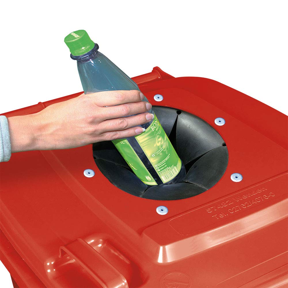 BRB 240 Liter Müllbehälter, Flascheneinwurf mit Gummirosette, abschliessbar mit Dreikantschlüssel (r