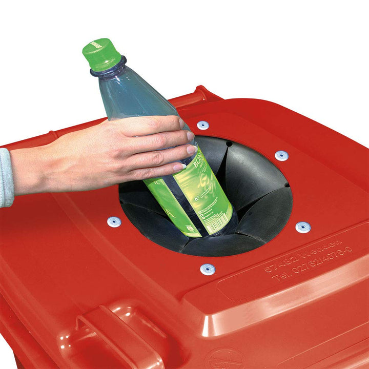 BRB 240 Liter Müllbehälter, Flascheneinwurf mit Gummirosette, abschliessbar mit Dreikantschlüssel (r