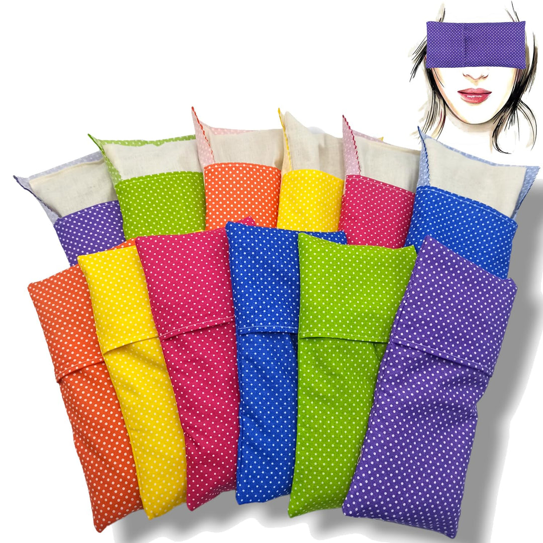 Augenkissen yoga "Pack 12 colors" (12 Füllung, 12 waschbare Bezüge) | Lavendel Samen und Reis | Yoga