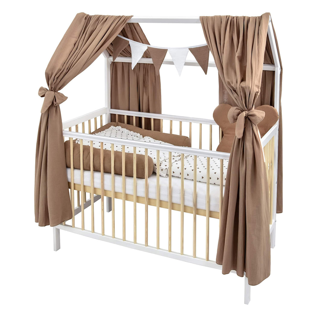 Generisch Baby Delux Hausbett Himmel Betthimmel aus Musselin 2-teilig 160x300 cm 2 Stück für Kinderb