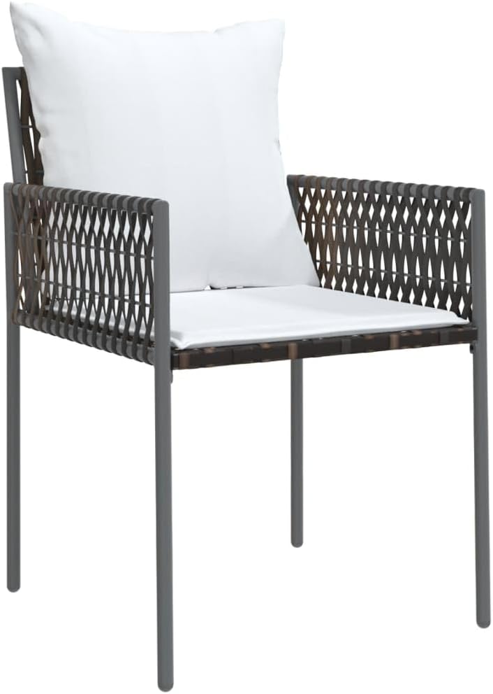 Festnight Poly Rattan Sitzgruppe Gartenmöbel Set mit Kissen Garten Essgruppe 2 Personen Gartenmöbel