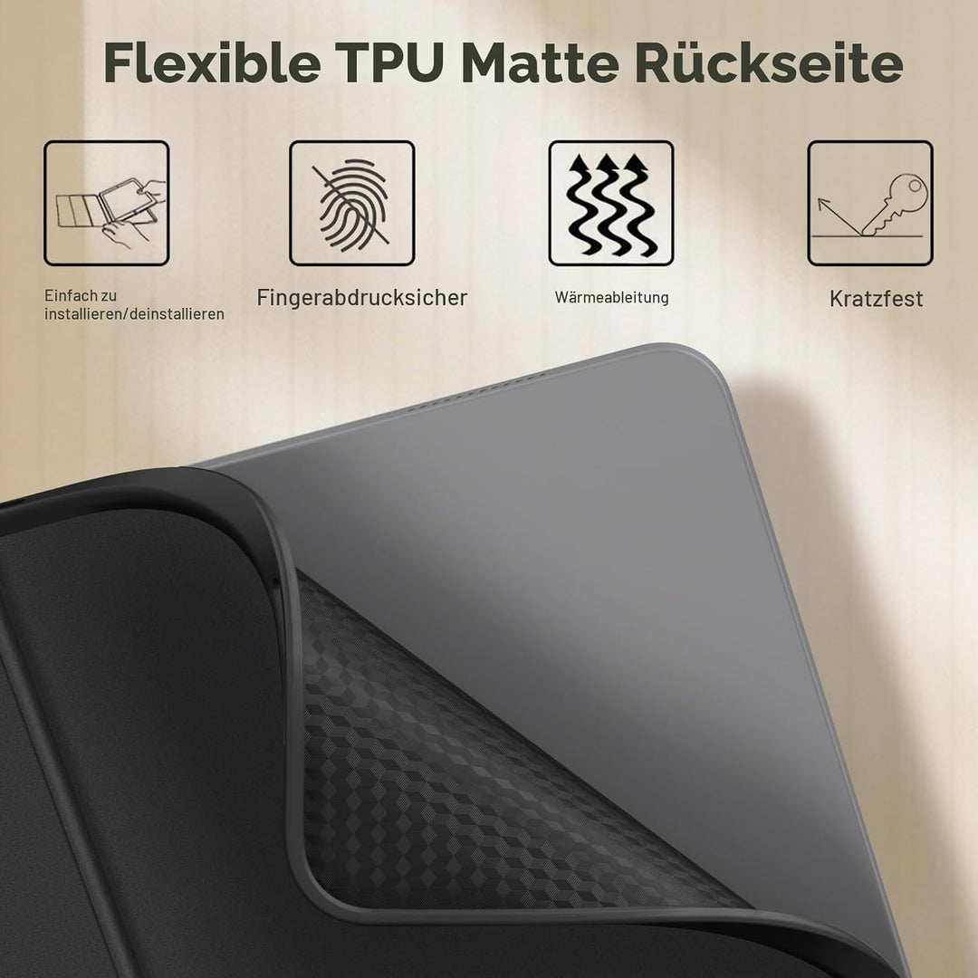 FINTIE Hülle mit Tastatur für iPad Air 13 Zoll M4/M3/M2 (2026/2025/2024), Soft TPU Rückseite Gehäuse