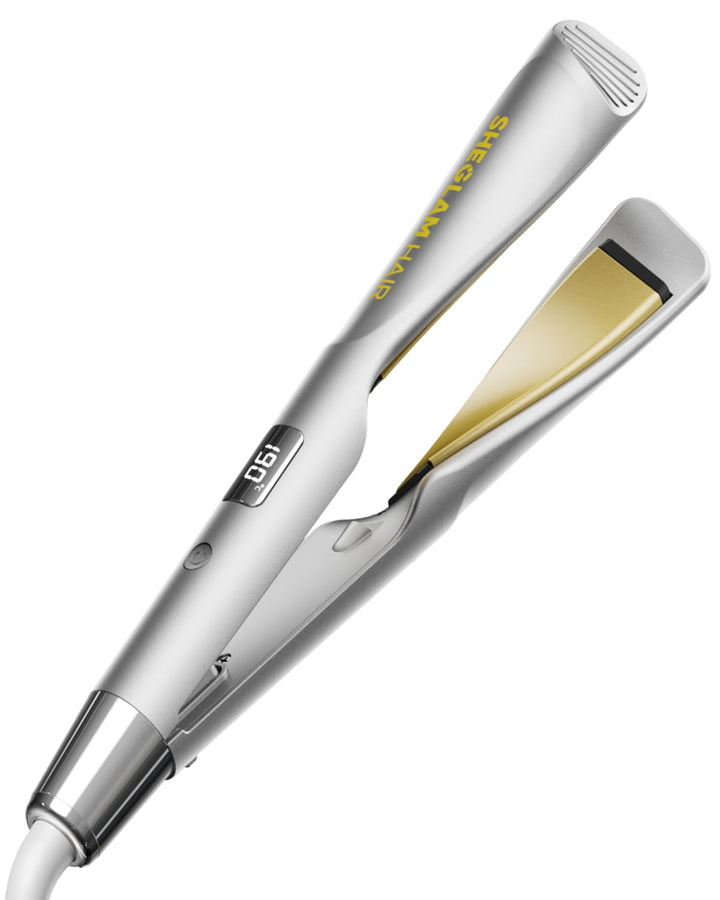 SHEGLAM Sleek Chic Twist Kiss Glätteisen – 2-in-1 Stylinggerät (Glätten & Locken), 1-Zoll-Barrel, 60