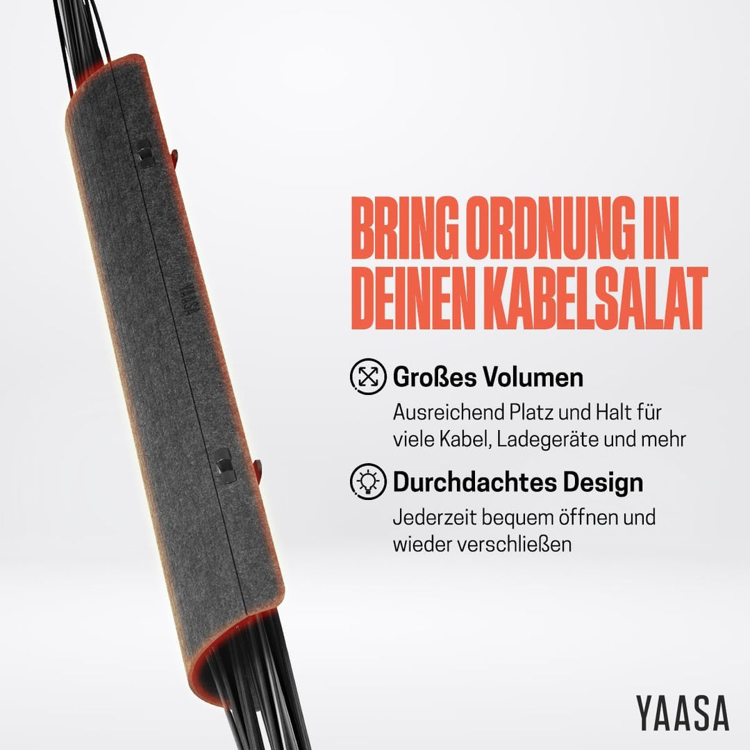 Yaasa Cable Management S/M Kabelkanal Schreibtisch, Volumen und Montageposition anpassbar, Kablemana