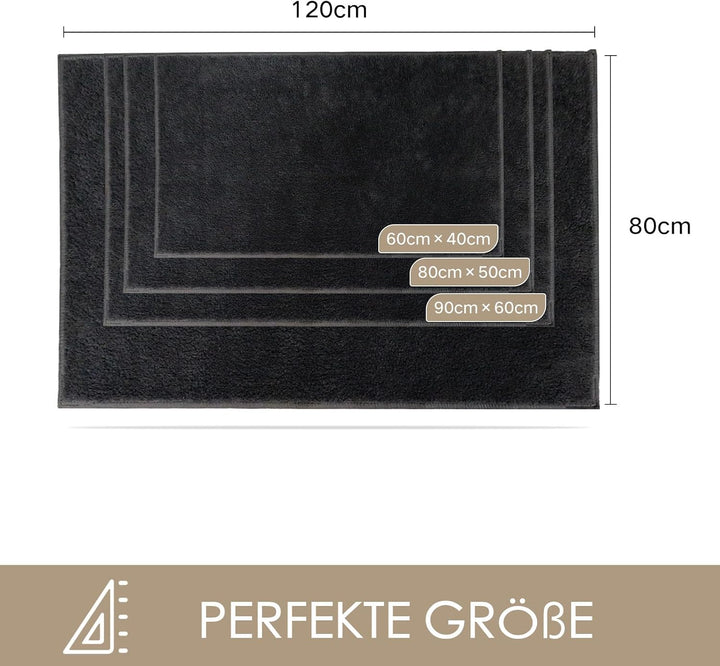 Fussmatte Innen 80×120 cm – Grosser Waschbarer Eingangsteppich mit TPE Anti-Rutsch – Flacher Kurzflo