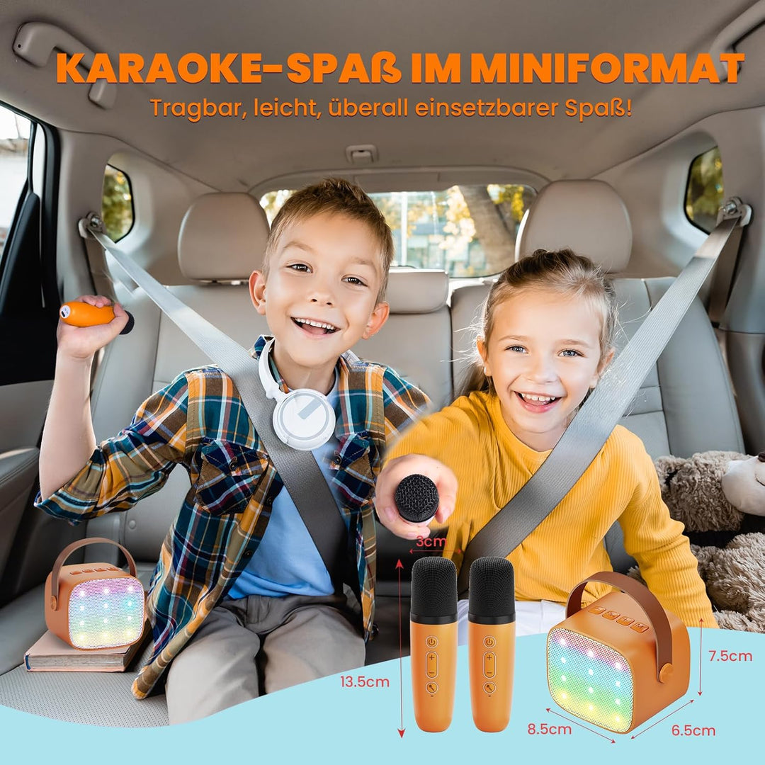Karaoke Maschine Kinder mit 2 Mikrofonen: [Premiumversion] Mini Karaoke Maschine, Geschenk für Mädch