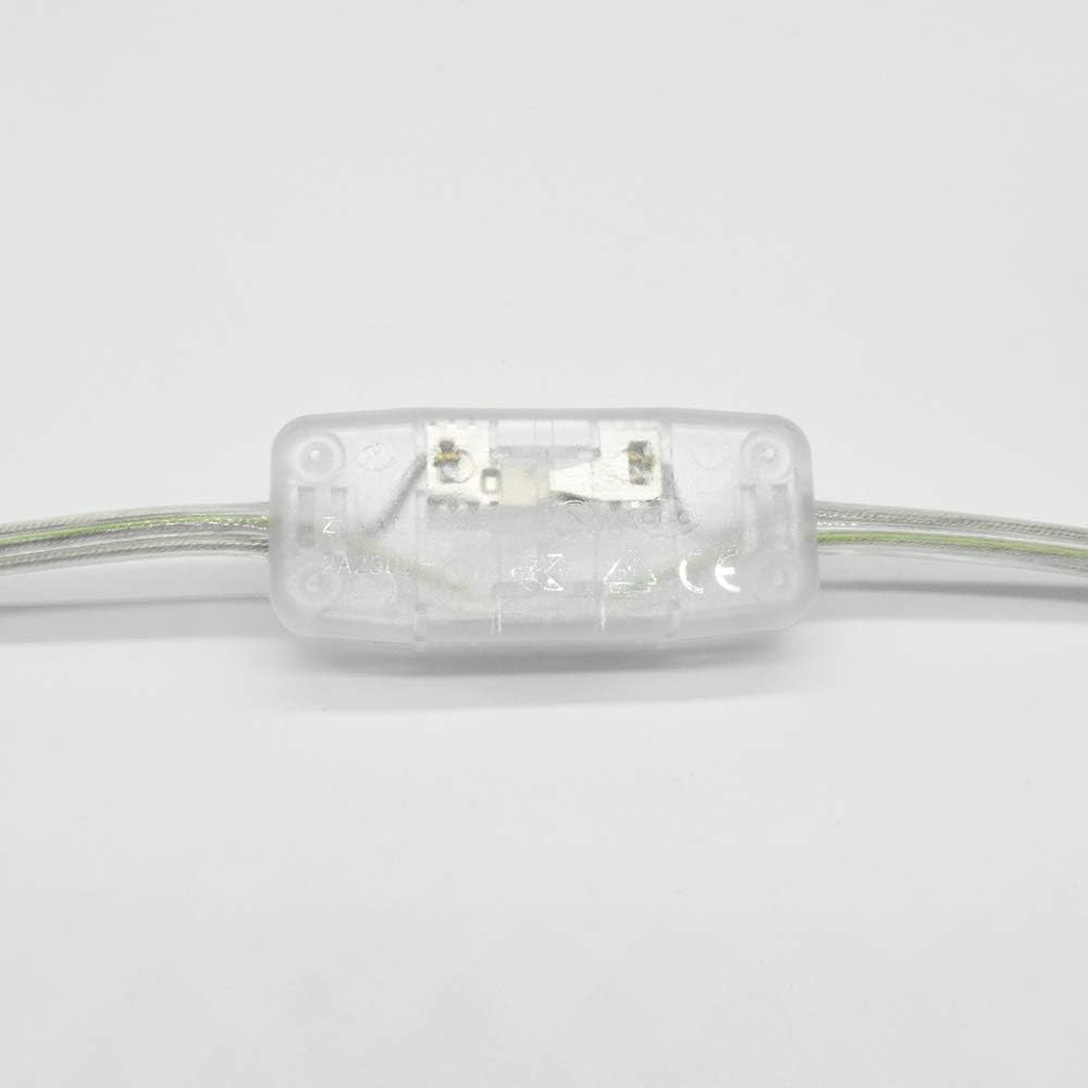 Transparente Zuleitung 2 m mit Schutzkontakt Winkelstecker und Schnurzwischenschalter AN AUS 3-adrig