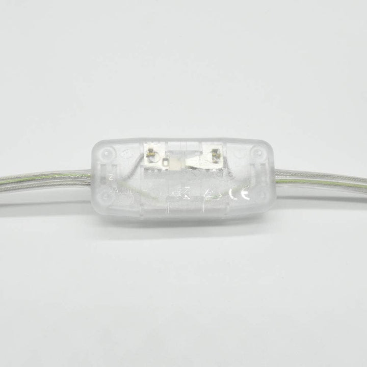 Transparente Zuleitung 2 m mit Schutzkontakt Winkelstecker und Schnurzwischenschalter AN AUS 3-adrig