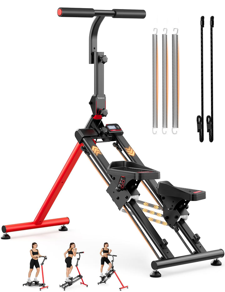 YOLEO Einstellbarer Widerstand Stair Stepper für Zuhause, Klappbarer Stepper mit 3 Trainingsmodi, Co