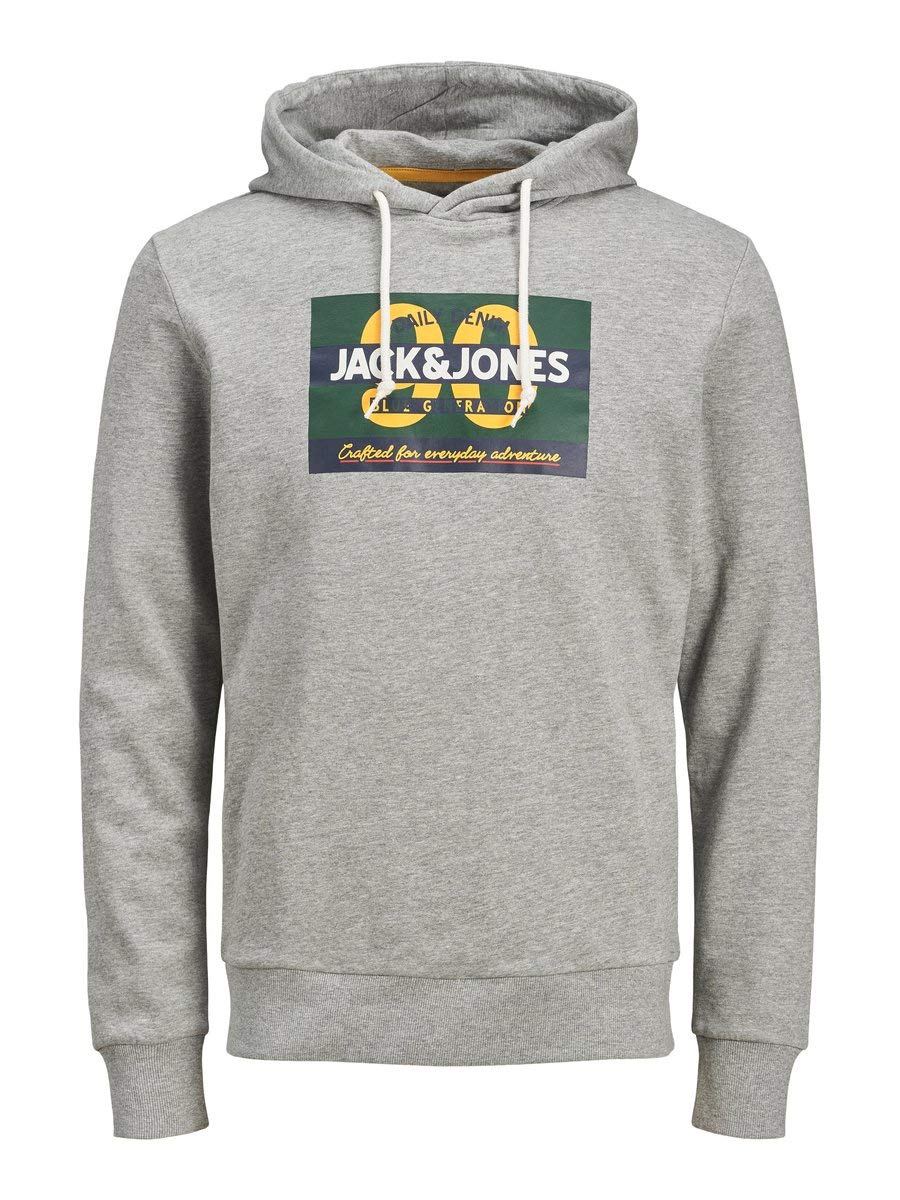 JACK & JONES Damen Jortonni Sweat Hood STS Pullover XXL Light Grey Melange/Print:reg ´90, XXL Light