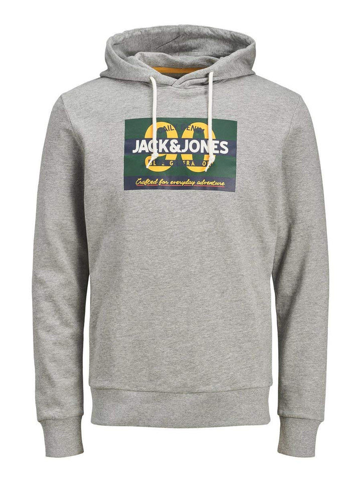 JACK & JONES Damen Jortonni Sweat Hood STS Pullover XXL Light Grey Melange/Print:reg ´90, XXL Light