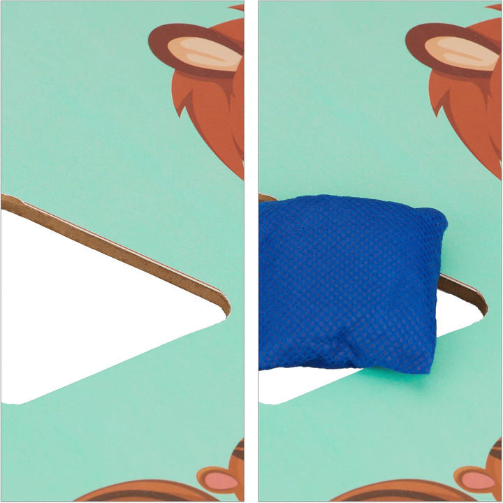 Relaxdays Cornhole Wurfspiel, 10 Bean Bags, Sackloch Spiel, HxBxT: 18 x 29 x 58 cm, drinnen & drauss