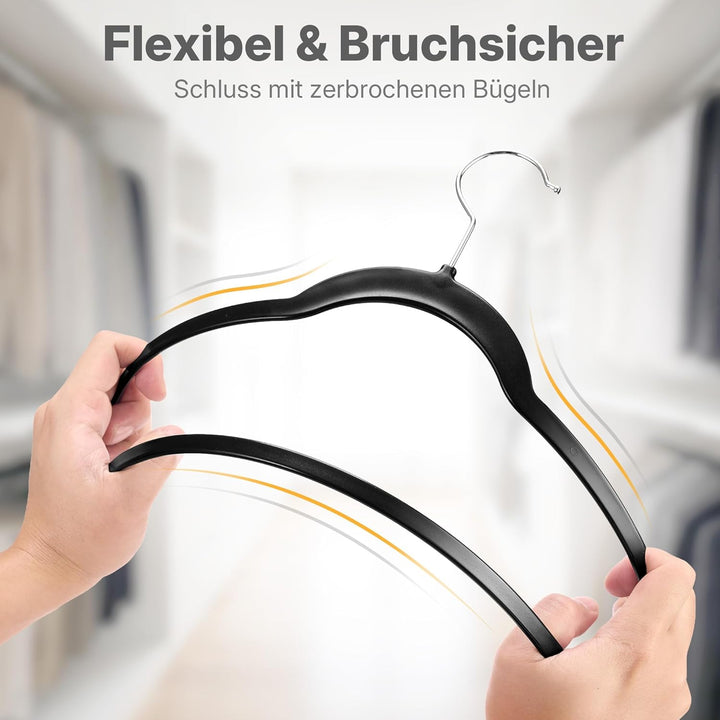 HOUSE DAY 50er Pack Kleiderbügel Kunststoff Schwerlast, 0,5cm Ultradünn Platzsparend Kleiderbügel, F